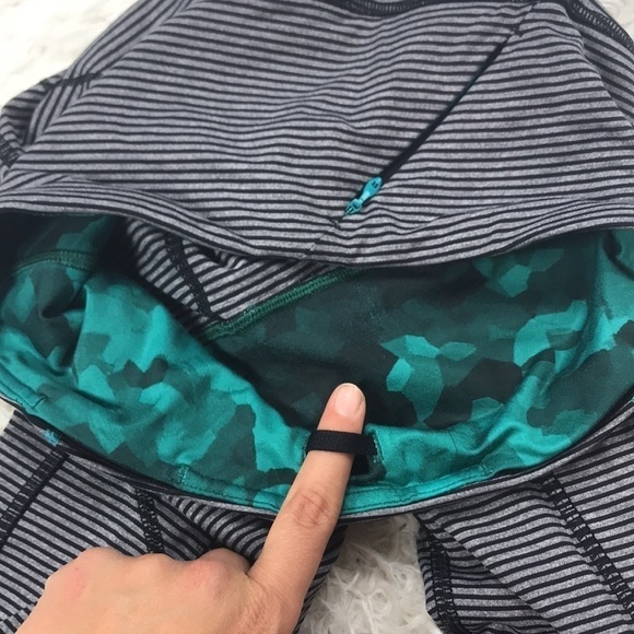 Lululemon Rebel Runner Crop Mini Pop Stripe Heathered Slate Black / Black - Picture 5 of 9